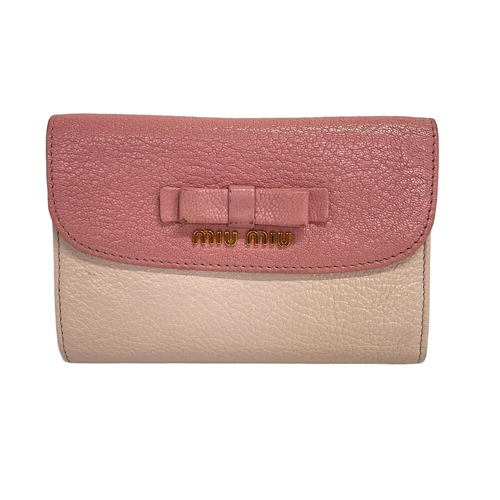 Miu Miu Trifold Wallet Light Pink Pink